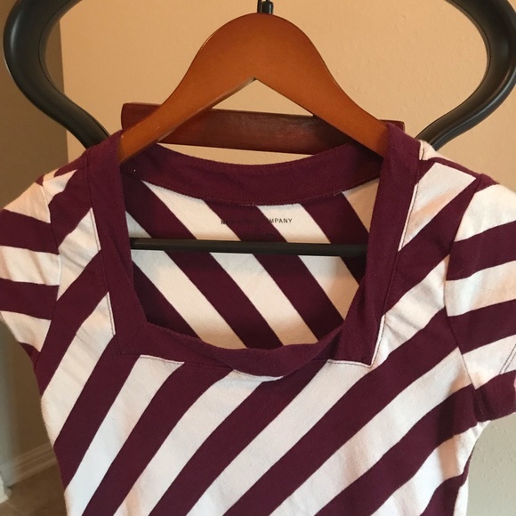 ⚡️Maroon and White Tee with Square neck - Picture 4 of 5